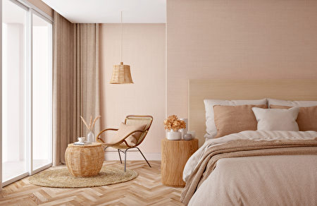 Bedroom,Interior.beige,Tones,Design.3d,Rendering,臥室,鄉村風,Shutterstock