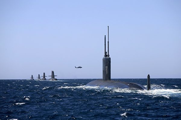 美軍的洛杉磯級攻擊型潛艇。美軍的各型潛艇均為核動力。（美國海軍）