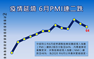 6月PMI連二跌至64.0% NMI創逾一年低點