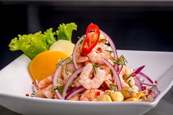 Peruvian,Shrimp,Ceviche,Is,A,Traditional,Dish.,It,Is,Different，蝦沙拉
