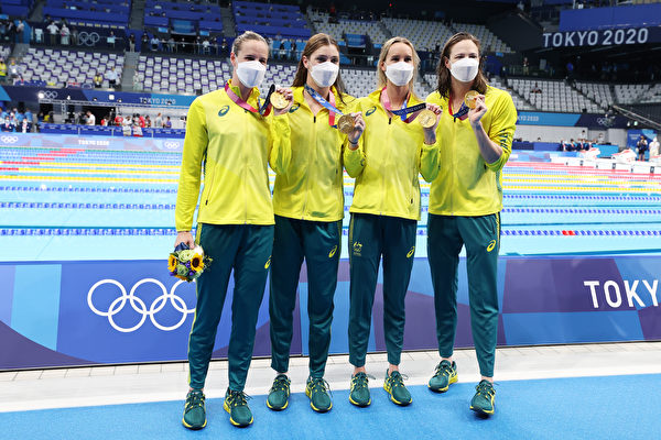 破女子4X100自由泳纪录 澳洲队夺奥运首金