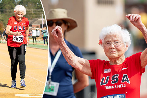 105岁奶奶创百米跑世界纪录 美国史上首位