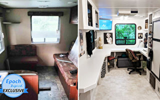 為支持妻子 丈夫將舊露營車改成漂亮縫紉室