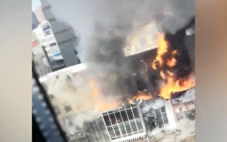 延吉一百货大楼附近发生火灾 现场火势凶猛