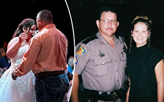 美国警察代殉职同事在婚礼上与其女儿共舞
