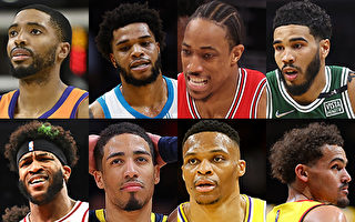 组图：NBA2021-2022赛季上场时间前八球员