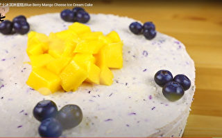 免烤！蓝莓芒果芝士冰淇淋蛋糕！夏天的滋味