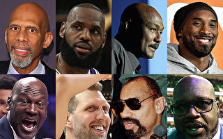 组图：NBA史上 常规赛得分排名前八位球员
