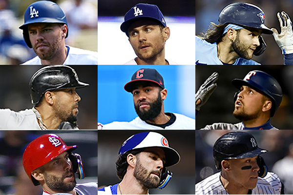 組圖：美國職棒大聯盟本賽季安打排前九位球員
