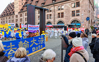 国际人权日 法轮功学员德国纽伦堡集会游行