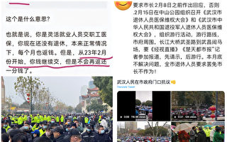 医保减少 武汉退休人员市政门前大规模抗议