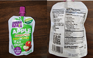FDA警告：WanaBana蘋果泥袋含鉛