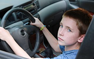 9岁男孩开车去学校 撞上巡警汽车