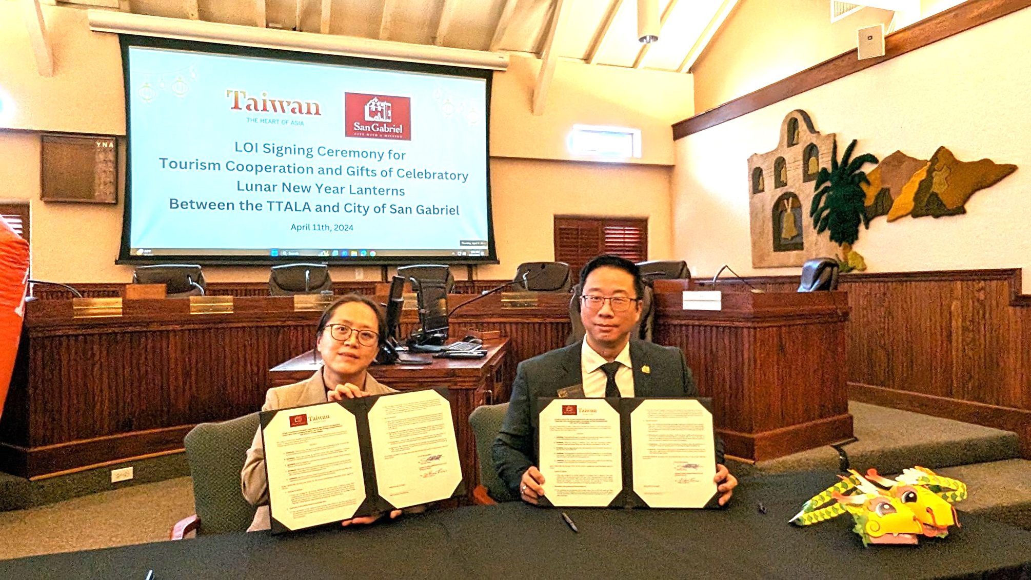 簽署10年合作 「台灣燈會」2025年聖蓋博市見