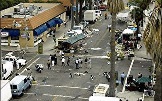 组图：洛杉矶大车祸 轿车撞市场8死45伤