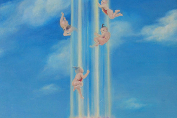 肖平 《天人合一》 油画( 局部 ),47 in. x 69 in. (2004) 肖平 《天人合一》 油画( 局部 ),47 in. x 69 in. (2004)