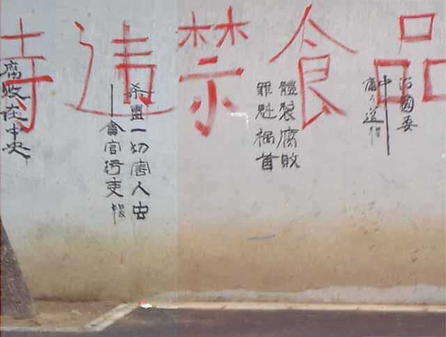 寫在兩辦牆壁上的標語1 (大紀元資料室)
