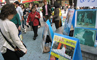 日本近畿法轮功学员举行声援审江的签名活动