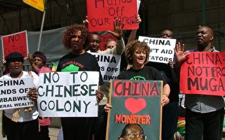 津巴布韦人在中国大使馆前抗议