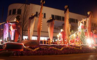 加新西敏市聖誕大遊行  新唐人電視臺獲一等獎（組圖一）
