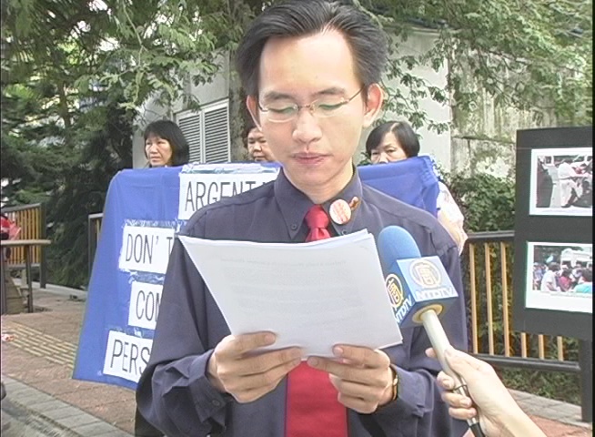 马来西亚法轮功发言人蔡伟强表示,中共不断地向民主社会输出共产主义。(大纪元)