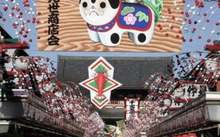 组图：洋溢着新年气息的东京浅草寺