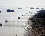 各式货船和拖船沿长江驶向出海口。（GOH CHAI HIN/AFP/Getty Images)