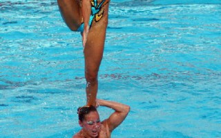 欧洲游泳锦标赛　俄国水上芭蕾队大放异彩
