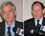 加國活摘器官獨立調查報告作者之一大衛．喬高（左）和歐洲議會副主席麥克米蘭-史考特。（大紀元胡宥華攝影）