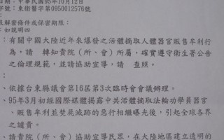 台12县市议会通过谴责中共活摘器官案