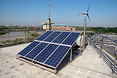 推广节能 明道学院装太阳能光电系统
