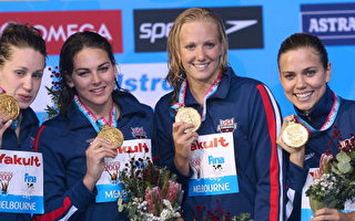 世泳賽　女4×200米自由式接力美破紀錄奪金