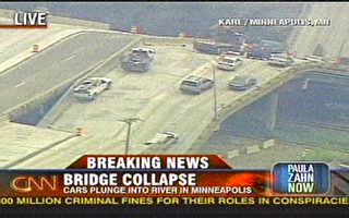 美明州高架桥倒塌 数十辆车坠河 至少6死