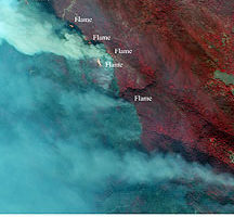 福卫二号拍摄加州大火 提供NASA上网