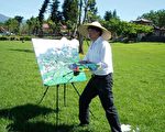 大陆画家台东惊艳　初鹿牧场好山好水入画