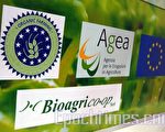 在欧洲，已经有一个统一有机食品的标志（左上角）。标志上“有机种植”（Organic Farming）会因应不同欧洲国家的文字而换上相对同义的名词。（摄影：吴雪儿/大纪元）