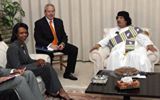 赖斯与利比亚领导人卡扎菲会谈