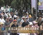 台湾民进党在日前发起了“反黑心 顾台湾”大游行，号召数十万人走上街头 (新唐人电视台)