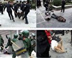 甘肅隴南市發生大規模的民眾衝擊市委機關事件，當局調派大批武警到場鎮壓，致使多人死傷。(新唐人電視台)