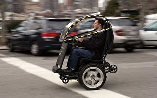 組圖:通用推雙輪電動汽車 自動駕駛閃障礙物