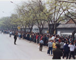 1999年4月25日中南海週圍的法輪功學員靜靜請願一幕 (圖:新唐人)
