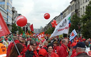 比利時工會大遊行 籲歐盟優先為民解困