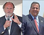 克里斯-克里斯蒂（Chris Christie）和現任州長科讚(Jon Corzine) (大紀元資料)◇