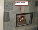黄色的火焰是表示燃烧不完全，应立即请专业人员维修。（图片由徐扬胜提供）