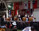 亚洲节上表演的日本大鼓。（摄影：魏德/大纪元）