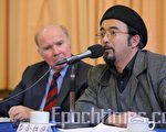 10月17日，在墨尔本大纪元时报社主办的“中共窃国60年研讨会”上，维吾尔族学者雪合拉提先生作为特邀嘉宾发言。（摄影：陈明/大纪元）