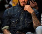 足球明星大衛·貝克漢姆（David Beckham）到洛杉磯觀看藍球比賽。(圖/Getty Images)