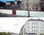 柏林圍牆倒塌20週年紀念日之際，柏林市政府設置的網站，遭到中共封鎖，引發各界不滿。上圖為1968年6月柏林貝爾瑙爾大街之一的柏林圍牆，下圖為2009年10月20日所拍的無牆街景。（JOHN MACDOUGALL/AFP/Getty Images）