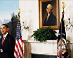 十一月十二日，美国总统奥巴马首次正式出访亚洲四国之前，在白宫外交记者会上发表演说。他计划在与胡锦涛会晤时讨论气候变化、贸易和人权等一系列问题。（AFP）