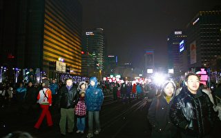 韩国首尔光化门广场的元旦庆典